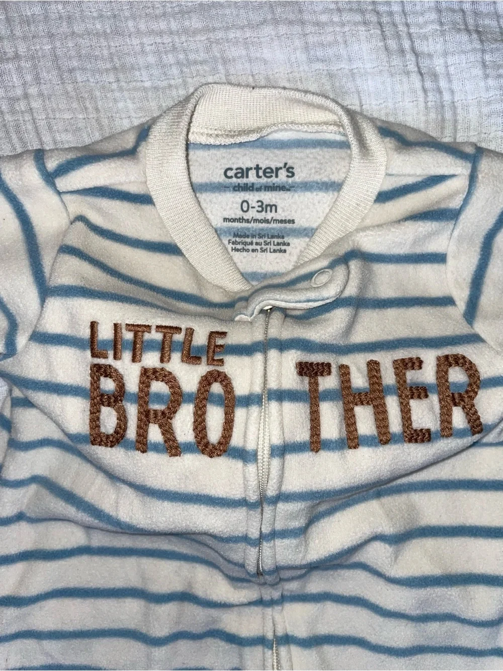 Carter's Cream and Blue Striped 